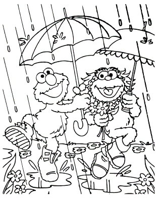 Elmo-and-Zoey-April-Showers-Coloring-Page (kids)