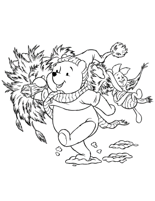 Pooh-Bear-gets-his-Christmas-Tree-Coloring-Page (kids)