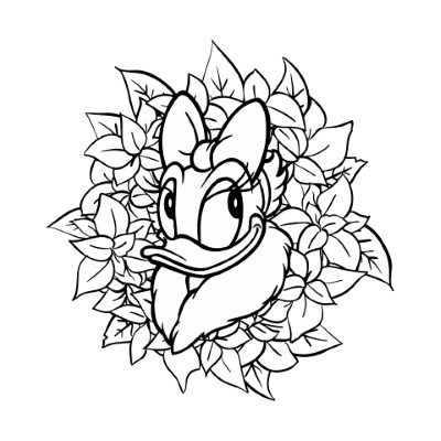 Daisy-Duck-Christmas-Wreath-Coloring-Page (kids)