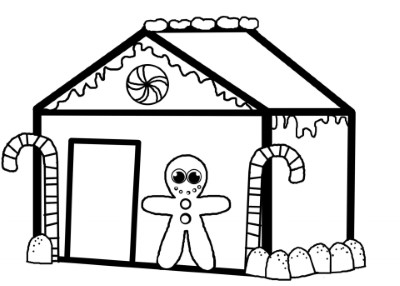 Simple-Gingerbread-House-Coloring-Page (kids)