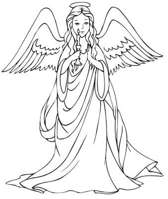 Angel-with-Candle-Coloring-Page (kids)