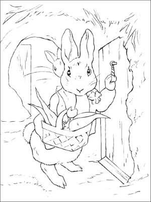 Peter-Rabbit-Knocking-Coloring-Page (kids)