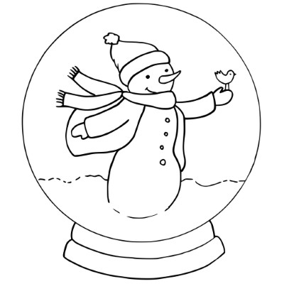 Cute-Snowman-Snowglobe-Coloring-Pages (kids)