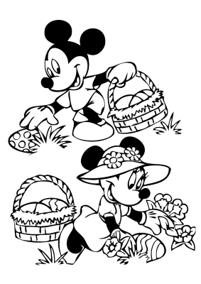 Mickey-and-Minnie-Egg-Hunt-Coloring-Page (kids)
