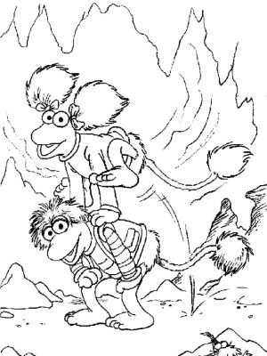 Gobo-and-Red-Fraggle-Rock-Coloring-Page (kids)