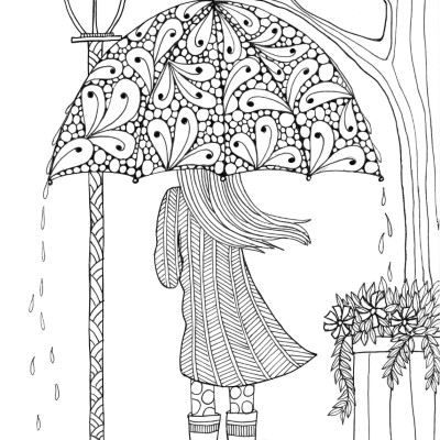 Pretty-Umbrella-in-April-Coloring-Page (kids)