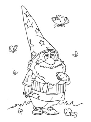 Gnome-and-Butterfly-Coloring-Page (kids)