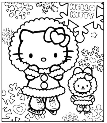 Hello-Kitty-Dressed-for-January-Coloring-Page (kids)