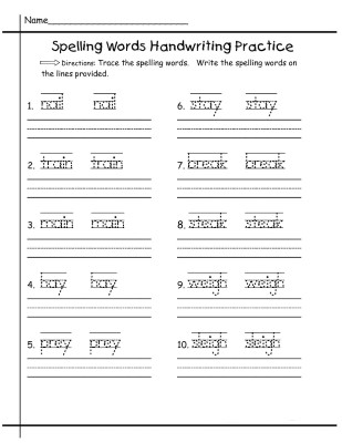 Spelling-Kindergarten-Handwriting-Worksheets (kids)