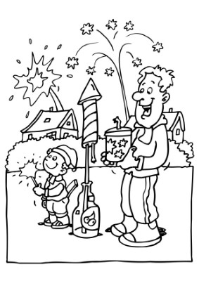 Fireworks-for-New-Year-Coloring-Page (kids)