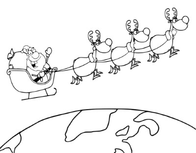 Reindeers-and-Sleigh-Coloring-Page (kids)