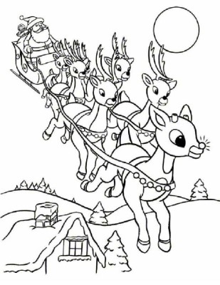 Santas-Sleigh-Santa-Coloring-Pages (kids)