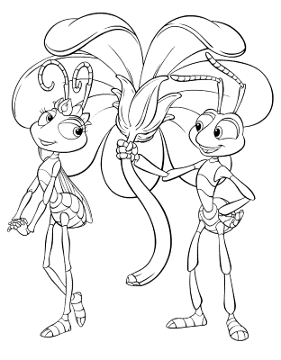 Flik-giving-Atta-a-Flower-Bugs-Life-Coloring-Page- (kids)