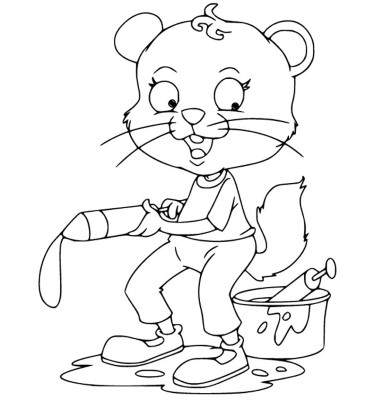 Cartoon-Holi-Coloring-Page (kids)