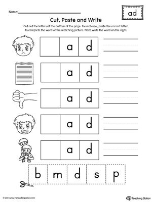 AD-Word-Family-Picture-Match-Cut-and-Paste-Worksheet