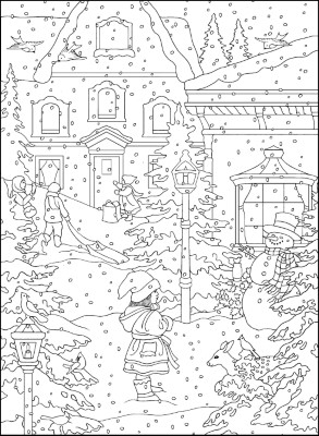 Winter-Scene-Coloring-Page-for-Adults (kids)