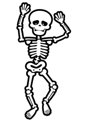 Cartoon-Skeleton-Coloring-Page (kids)