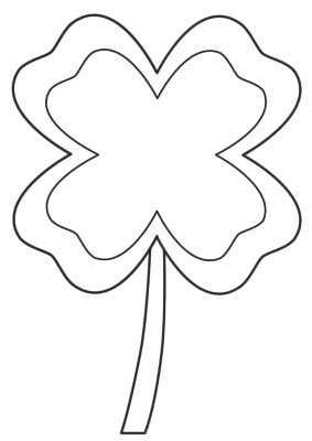 Simple-Four-Leaf-Clover-Coloring-Page (kids)