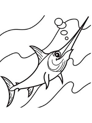 Cool-Swordfish-Coloring-Page (kids)