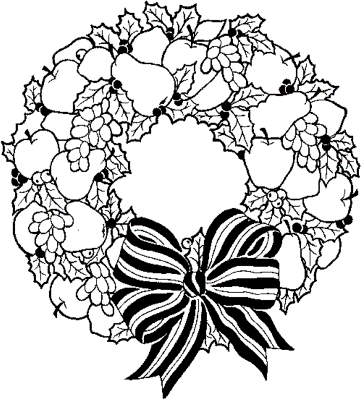Christmas-Wreath-with-Fruit-Coloring-Page (kids)