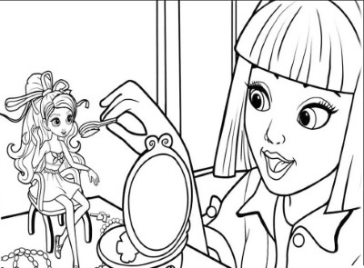 Brushing-Thumbelinas-Hair-Coloring-Page (kids)